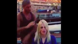 Andrej Pejic getting a hair cut from Nabil Harlow in Monaco [upl. by Zechariah]