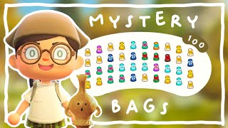 I BOUGHT 100 MYSTERY BAGS IN ANIMAL CROSSING NEW HORIZONS  NOOKAZON [upl. by Bride]