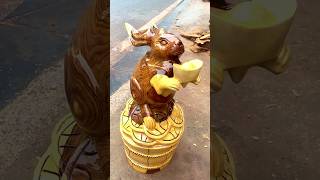 solid wood rabbit statue handicraft woodworking handicraft diy [upl. by Eirised]