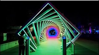 Outdoor light show interact LED light tunnel [upl. by Aivek]