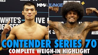 Dana Whites Contender Series 70 WeighIn Highlights No Misses for Week 4 [upl. by Skrap270]