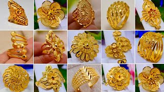 Top 100 Latest Gold Ring Designs Most Beautiful Gold Ring Designs For WomenGold ring designs 2021 [upl. by Charline]