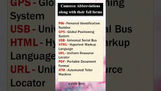 Common Abbreviation education gk [upl. by Wane]