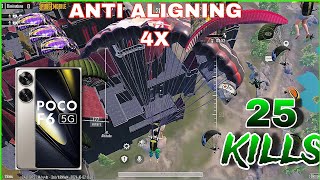 💯WOW BEST AGGRESSIVE 34 UPDATE🔥💥  POCO F6  PUBG MOBILE KR  4 FINGER FULL GYRO GAMEPLAY [upl. by Fai138]