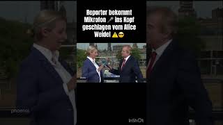 Alice Weidel 🇩🇪schlägt Reporter das Mikrofon 🎤 in Kopf und bricht die Reportage ab ⚠️ [upl. by Anirat]