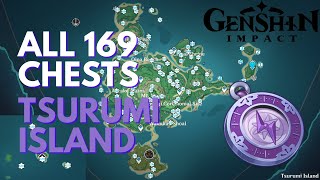 All 169 Chests on Tsurumi Island 2024 Guide100 Exploration Genshin Impact [upl. by Elesig]