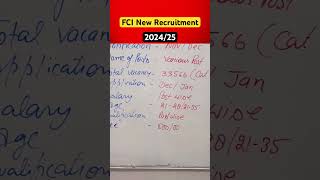 FCI Recruitment 2024 [upl. by Glavin82]