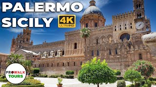 Palermo Sicily Walking Tour  With Captions  4K [upl. by Hakvir]