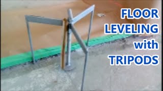 Concrete Floor Leveling Trick with Floor Screed Tripods  Mryoucandoityourself [upl. by Ater643]