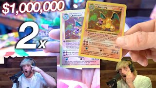 LOGAN PAUL Pulls 2 Charizards  1000000 1st Edition Pokemon Box [upl. by Darcee]