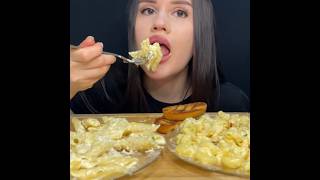 ASMR CREAMY PASTA  MAC N CHEESE MUKBANG asmreating mukbang pasta [upl. by Jezebel445]