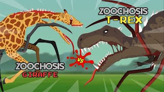 Zoochosis Giraffe vs Zoochosis TRex  Monster Animation [upl. by Cirde34]