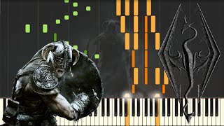 Skyrim  Main Theme Piano Tutorial Synthesia  Kyle Landry  SHEETSMIDI [upl. by Ekrub]