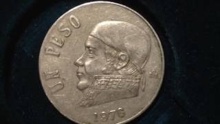 One Peso Mexico Coin dated 1976 [upl. by Obel]