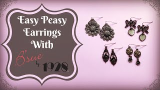 Easy Peasy Earrings with Bsue by 1928 [upl. by Grizelda459]