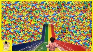 Indoor Playground Fun for Kids and Family Rainbow Slide Colors Play Ball  MariAndKids Toys [upl. by Eirovi]