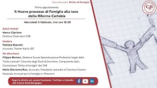 Ciclo Diritto di Famiglia  Il Nuovo processo di Famiglia alla luce della Riforma Cartabia [upl. by Domela]