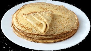 How to bake Russian Blini Блины Pancakes Crepes Recipe Tutorial [upl. by Bannerman]