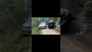 The brave one dares to let the other dare to pass narrow rural road car meeting skills 😱shorts [upl. by Derwood]