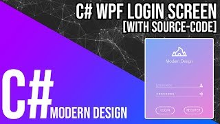 C WPF  Login amp Register Window  Modern Design UI With Source Code [upl. by Kacerek848]