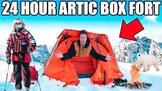 24 HOUR ARCTIC BOX FORT CHALLENGE 📦❄️ Snow Fort Survival amp More [upl. by Stegman351]