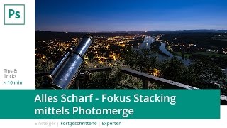 Photoshop Alles Scharf  Fokus Stacking mittels Photomerge [upl. by Irpac]