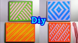 this simple paper weaving craft paper weaving tutorial weaving with paper strips paper mat [upl. by Goggin]