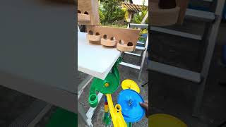 Wooden Squiggly Course Relaxing Tunnel Marble Run ASMRhaba marblerun [upl. by Odele]