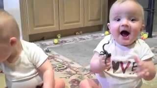 Two cute baby twins sneeze like dad [upl. by Leahcar]