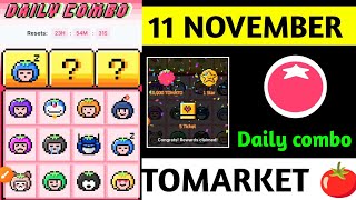 Tomarket Daily Combo 11 November  Tomato Daily Combo Today  Tomarket Airdrop daily combo card [upl. by Sreip]