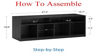 How to assemble Mainstays 4 Cube TV Console for TVs Up to 59 inch  True Black Oak [upl. by Abell]