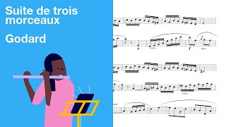 Godard  Suite de trois morceaux Op116  1 Allegretto Flute Sheet Music [upl. by Eimile593]