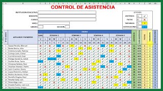 Cómo CREAR un REGISTRO DE ASISTENCIA para ALUMNOS en Excel Paso a Paso [upl. by Ofella]