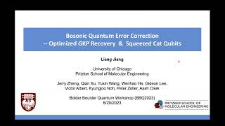 Liang Jiang — Bosonic quantum error correction  optimized GKP recovery amp squeezed cat qubits [upl. by Eciral]