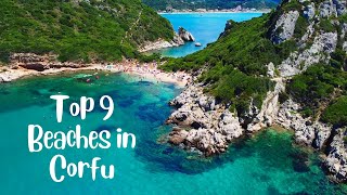 Top 9 Best Beaches in Corfu Greece  Aerial Footage [upl. by Edette282]