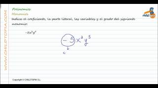 Polinomios Monomios Partes de un monomio 3º de ESO matemáticas [upl. by Nehtanoj]