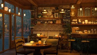 4K Cozy Coffee Shop with Smooth Piano Jazz Music for Relaxing Studying and Working [upl. by Akit]