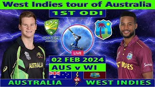 Australia vs West Indies  AUS vs WI  1st One Day International  Cricket Info Live [upl. by Notsehc574]