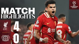 Luis Diaz HATTRICK Liverpool 40 Bayer Leverkusen  Champions League Highlights [upl. by Ainocal]