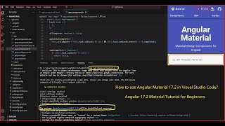 How to Use Angular Material 172 in Visual Studio Code  Angular Material Tutorial For Beginners [upl. by Siubhan112]