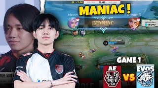 MANIAC FROM NNAEL AE VS EVOS GAME 1 MPLID S14 WEEK 6 [upl. by Akeryt]