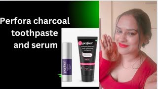 Perfora charcoal teeth whitening toothpaste n serum teeth whitening serum smile with confident [upl. by Reisman]