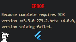 Como solucionar Error UPGRADE SDK FLUTTER  Error Flutter [upl. by Matilde]