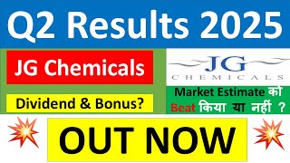 JG CHEMICALS Q2 results 2025  JG CHEMICALS results today  JG CHEMICALS Share News  Share up 20 [upl. by Persons213]