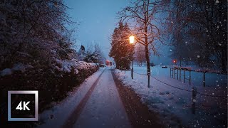 Heavy Snowfall Walk in Hallstatt Austria Windy Binaural Winter Sounds ❄️ ASMR [upl. by Malonis674]