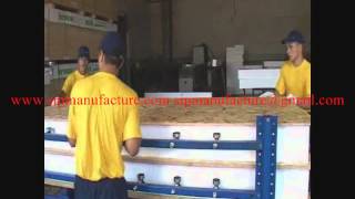 structural insulated panels SIPs sip gluing spraying pressing laminating machine production line [upl. by Anahcar676]