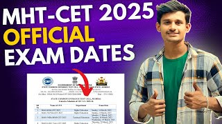 Important Update 🚨 MHTCET 2025 OFFICIAL EXAM DATES RELEASED  MHTCET 2025 [upl. by Giacopo766]