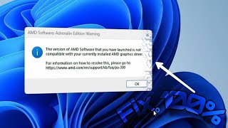 AMD Software Error  Adrenalin Edition Warning in Windows 11  100 Working Solution  2 Methods [upl. by Emmerie]