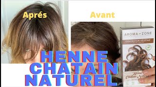 Henné Châtain Naturel AromaZone  cheveux blancs et coloration végétale [upl. by Eisenberg]