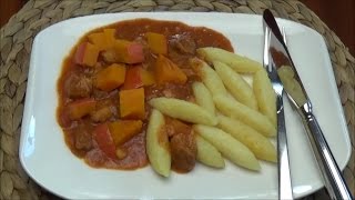 Thermomix TM 5  Kürbisgulasch mit Schupfnudeln  all in one   Thermilicious [upl. by Ynohtnad]